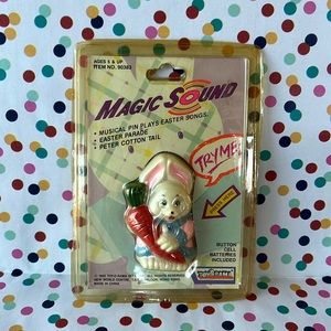 Vintage 1992 Magic Sound Easter Bunny pin!!